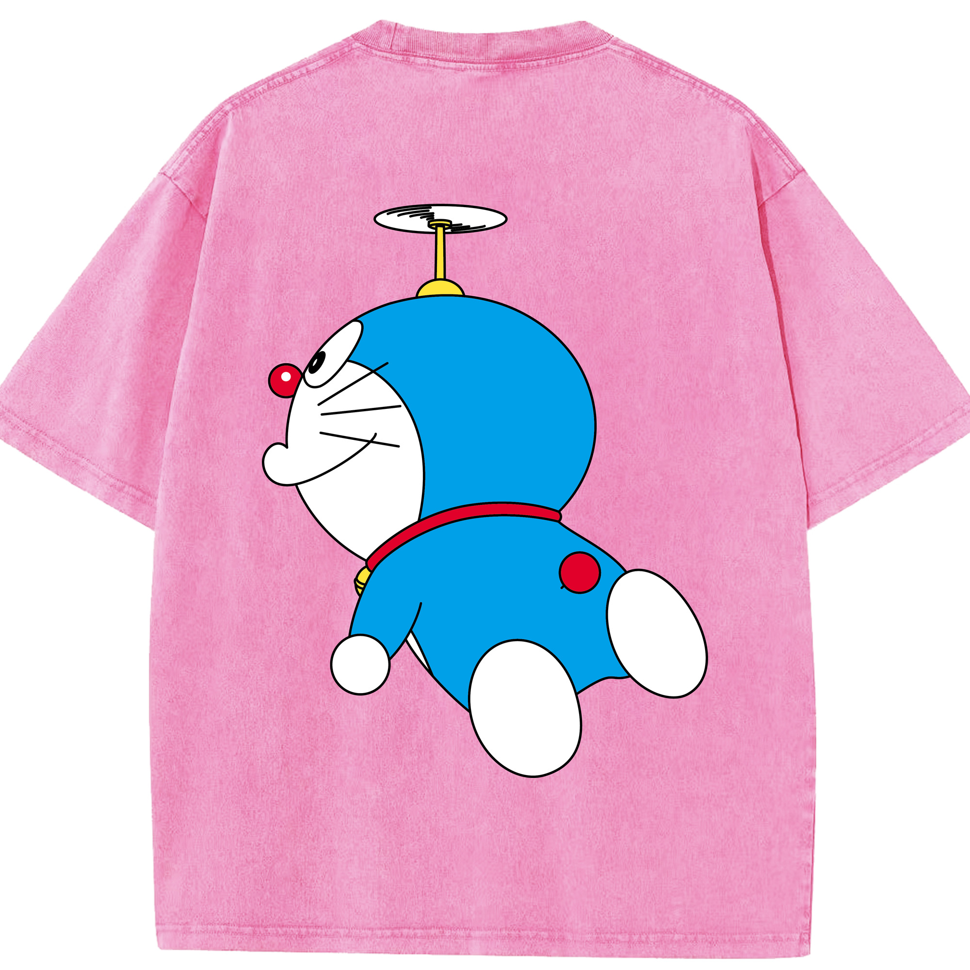 （画像用） ドラえもん Doraemon 綿100% ヴィンテージ風 半袖Tシャツ（背面プリント）